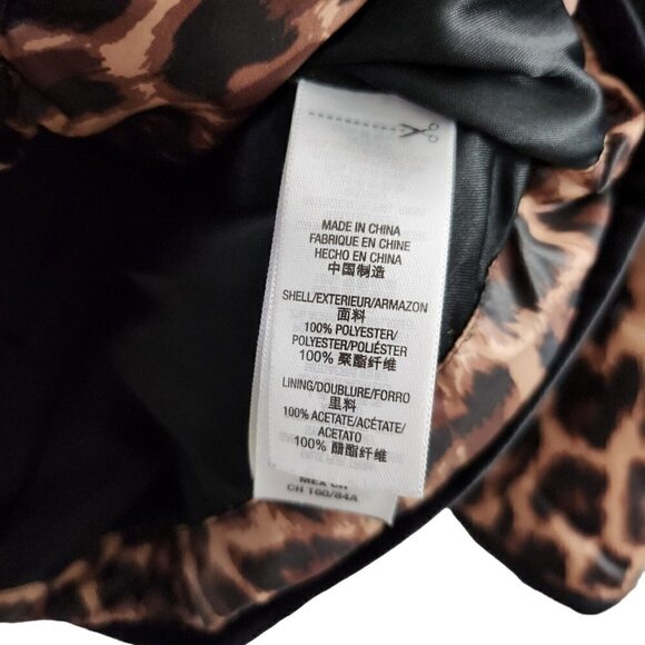 Juicy Couture Womens Puffer Coat Jacket Small Brown Cheetah Leopard Fur Hooded - Picture 8 of 16